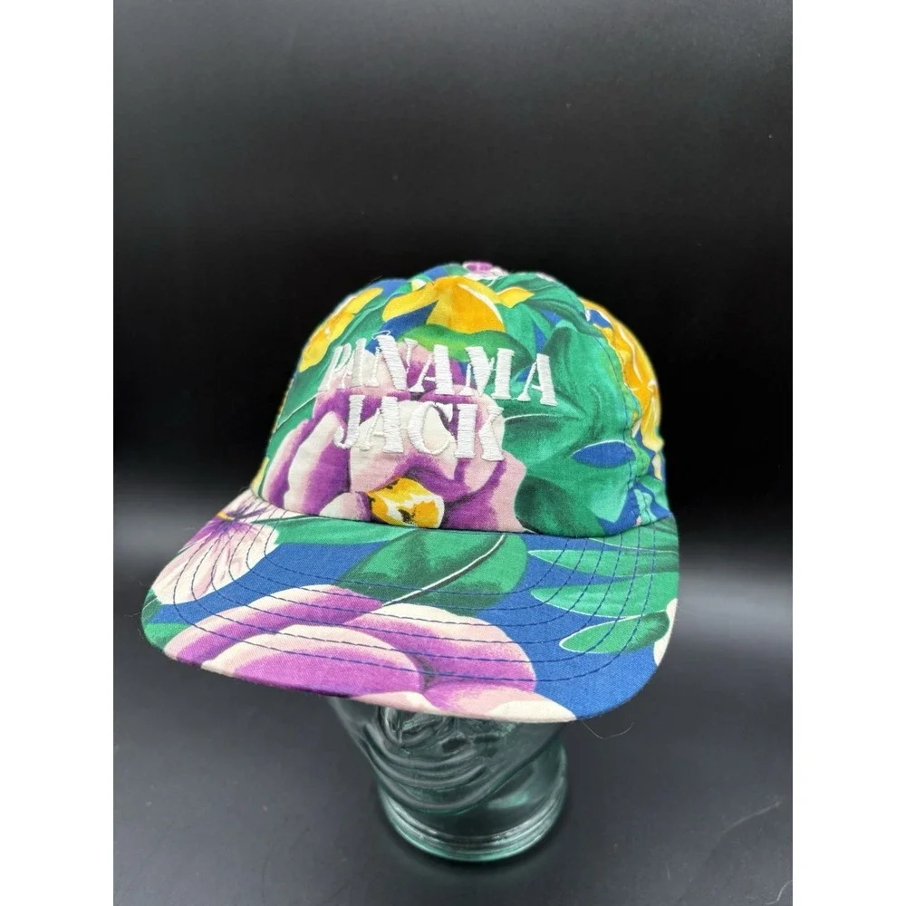 Panama Jack Floral Hat Mens OSFM Multicolor Excellent Tropical Embroidered Cap